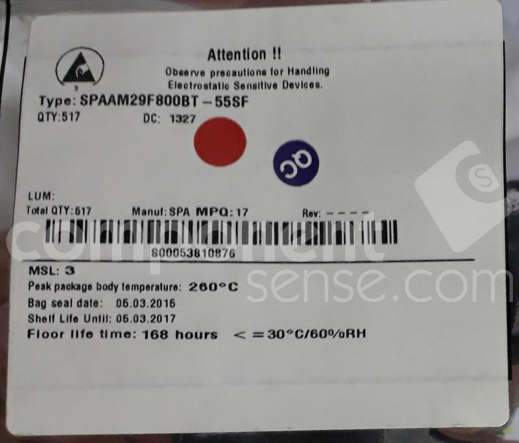 AM29F800BT55SF Cypress Semiconductor Datasheet PDF & Technical Specs