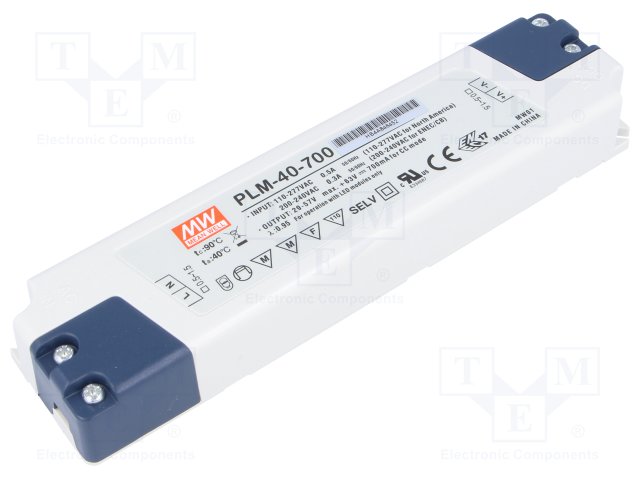 PLM-40-700 Mean Well - Datasheet PDF & Technical Specs