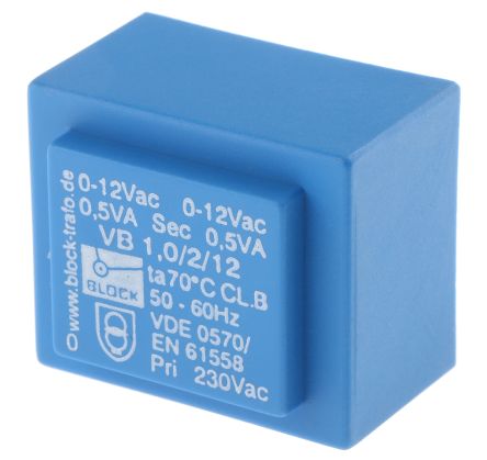 2 x 12V 1VA 2/12-transformateur Block-VB1.0 2 x 12V 1VA 2/12-transformateur Block-VB1.0