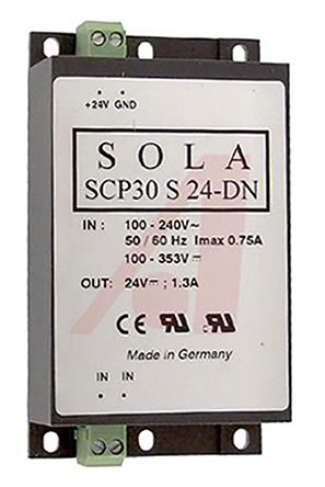Sola/Hevi-Duty SCP30S24-DN DC電源 24V 1.3A 50/60Hz Sola⁄Hevi-Duty SCP30S24-DN DC Power Supply, 24 VDC, 1.3 Amp, 50⁄60