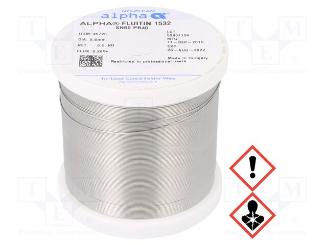 Alpha - SN60PB40 FLUITIN 1532/122 0,5MM 500G