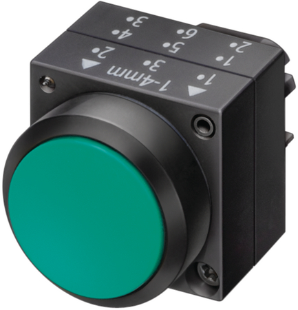 1x siemens 3sb3 001-0aa71 bouton poussoir pushbutton environ Illuminated NEUF