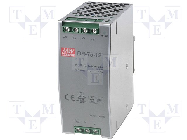 DR-75-12 Mean Well - Datasheet PDF & Technical Specs