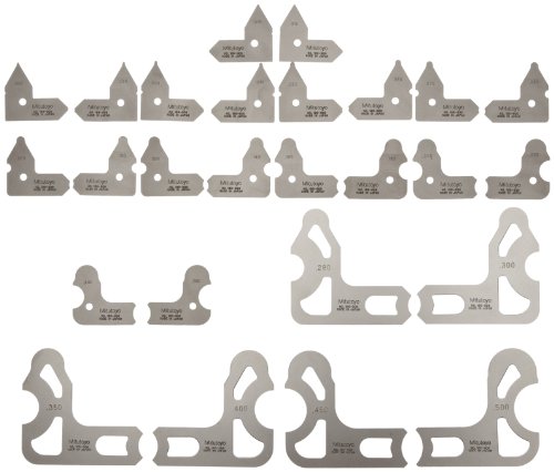 MITUTOYO 186-906 Radius Gage Set,0.010-0.500,26 Leaves