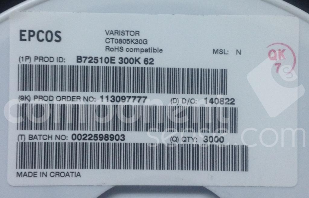 B72510E0300K062 EPCOS - Datasheet PDF & Technical Specs