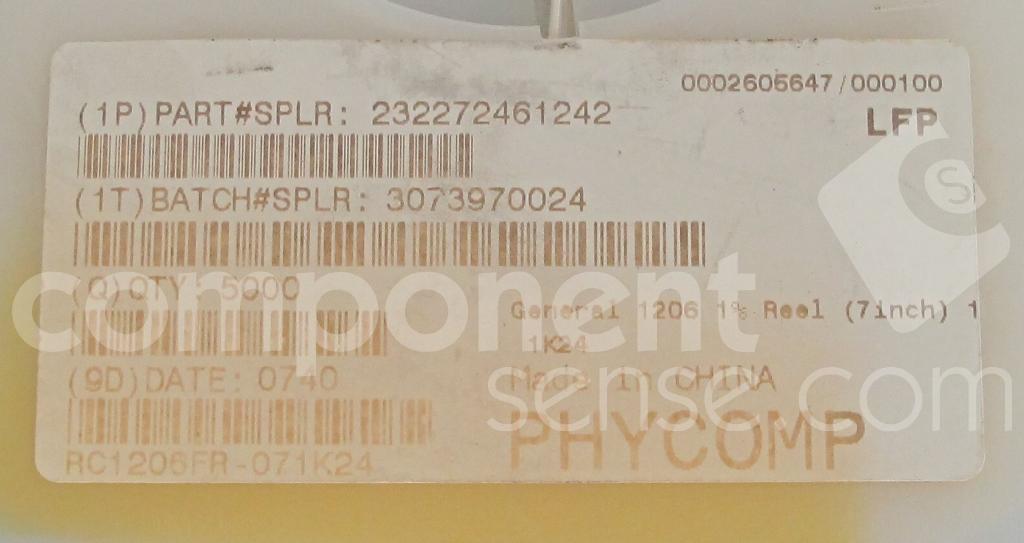 Yageo / Phycomp - 232272461242