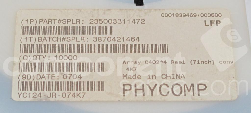 Yageo / Phycomp - YC124JR074K7