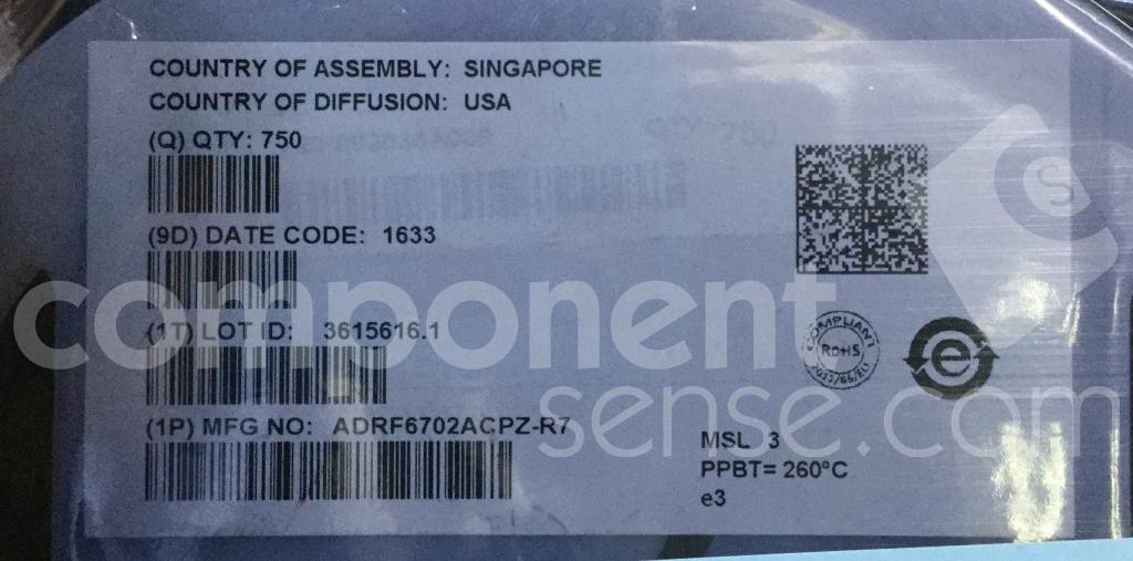 ADRF6702ACPZR7 Analog Devices Datasheet PDF, Footprint, Symbol
