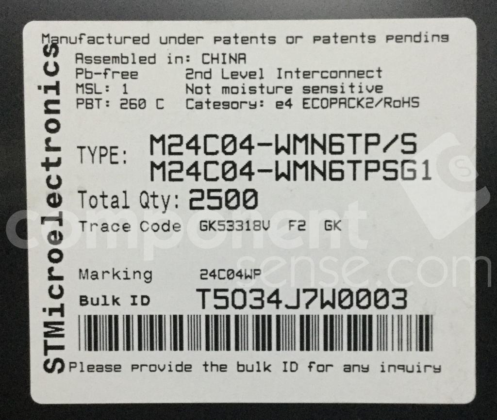 STMicroelectronics - M24C04-WMN6TP/S