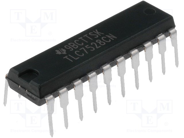 10Msps 2-channel 8 bit Parallel DAC 20-Pin PDIP Texas Instruments TLC7528CN
